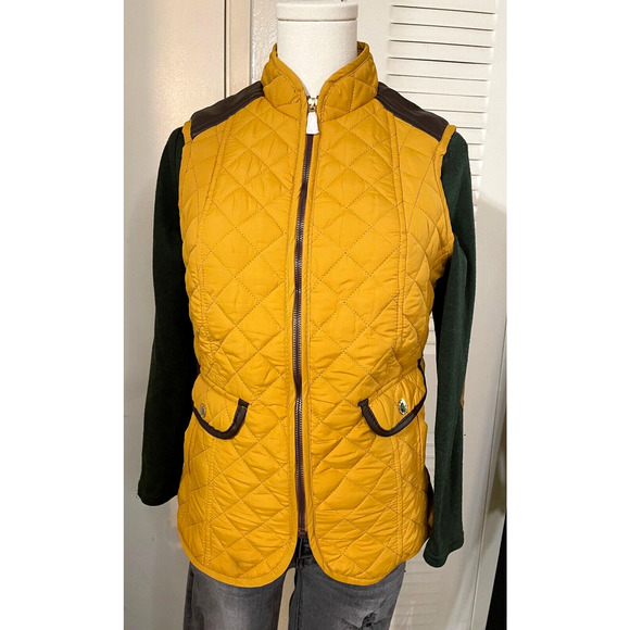 Hollyland Women's Quilted Mustard Lightweight Sleeveless Vest Small - Picture 9 of 9